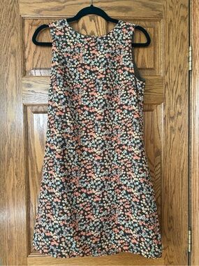 APRICOT Sleeveless Floral Mini Dress in Coral, Cream and Black